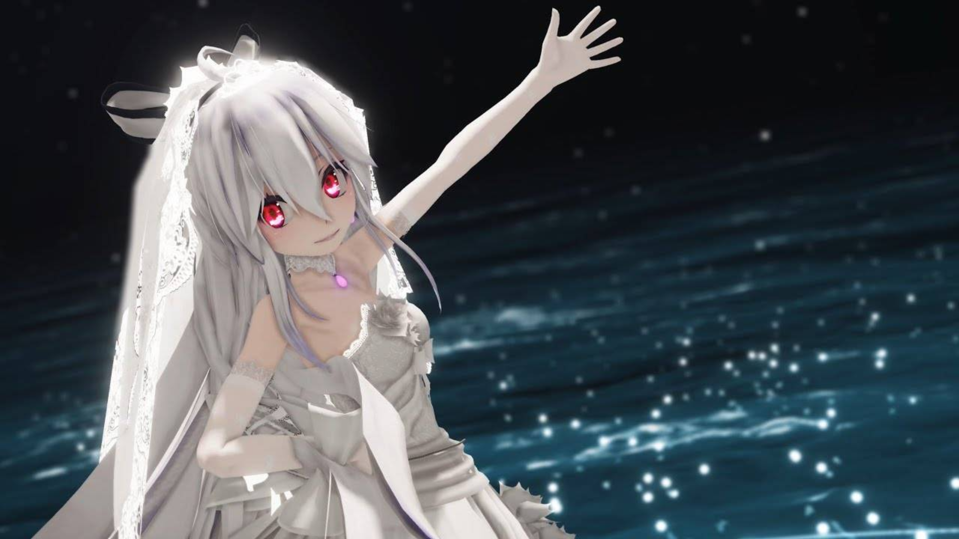 【MMD】never ender (Chibi Haku Wedding Dress )